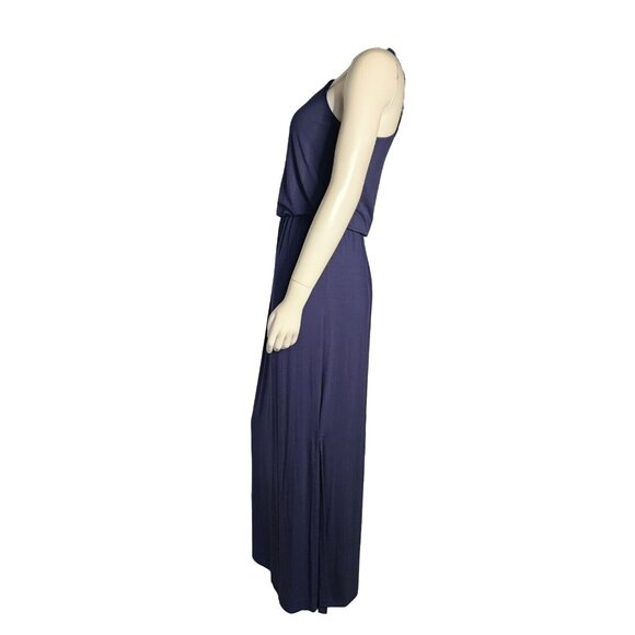 PAPERMOON Solid All Blue Sleeveless Long Pullover Maxi Wendilynn Dress Womens XS - Picture 4 of 7